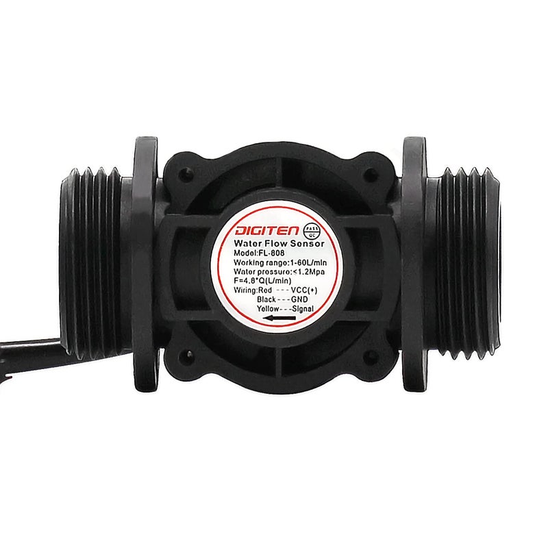 DIGITEN DIGITEN G1" Water Flow Hall Effect Sensor Switch Flow Meter Flowmeter Counter 1-60L/min  - Image 1