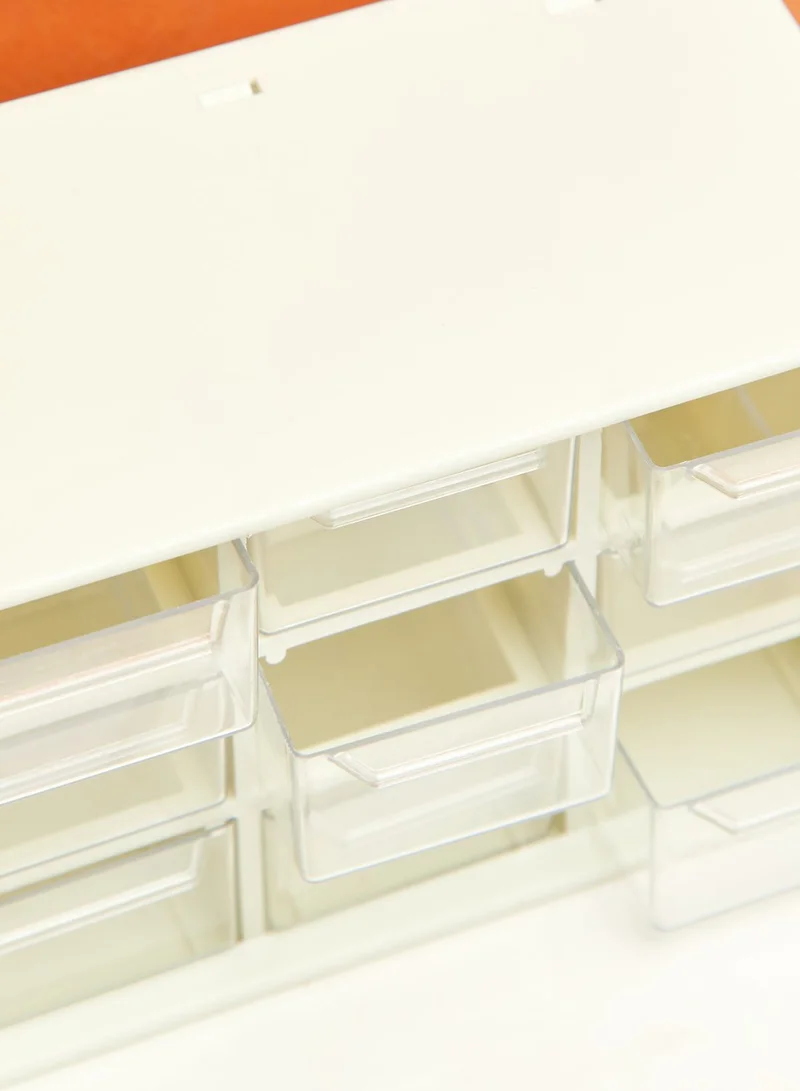 Pink Cactus White Stationery Storage Drawers