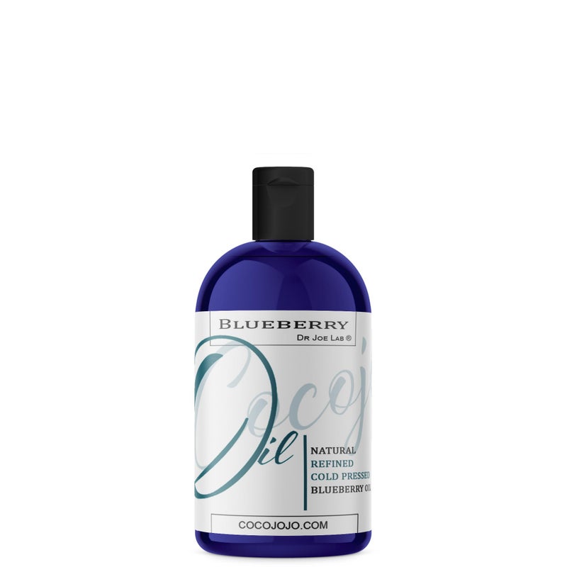 Dr Joe Lab Blueberry Seed Oil Pure Refined Cold Pressed NonGMO Unscented Deodorized 8 oz for Skin Hair Nails Body Face Cosmetic Formulation