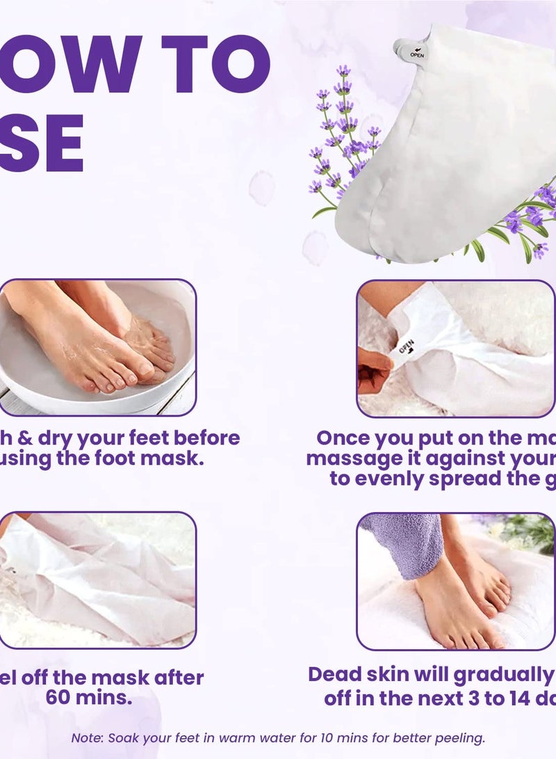 Azah Foot Mask Peeling Feet Mask [Pack of 2X2] | Foot Peel off Mask for Cracked Feet | Peeling and Exfoliating Foot Mask for Foot care at Home | Foot... - Image 3