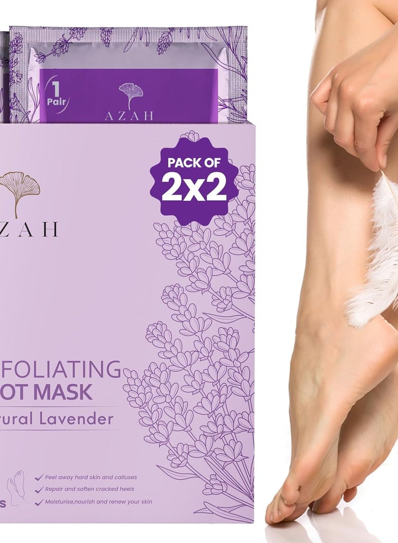 Azah Foot Mask Peeling Feet Mask [Pack of 2X2] | Foot Peel off Mask for Cracked Feet | Peeling and Exfoliating Foot Mask for Foot care at Home | Foot... - Image 1