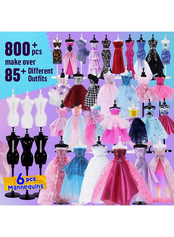 ون تو فور مجموعة تصميم الأزياء للبنات من وان تو فور، 800+ قطعة، مع 6 عارضات أزياء - مجموعة أدوات فنية وحرفية - مجموعة خياطة للأطفال من سن 8 إلى 12 عامًا - هدية للبنات من سن 6 إلى 12 عامًا - هدايا عيد الميلاد للفتيات المراهقات - Image 2