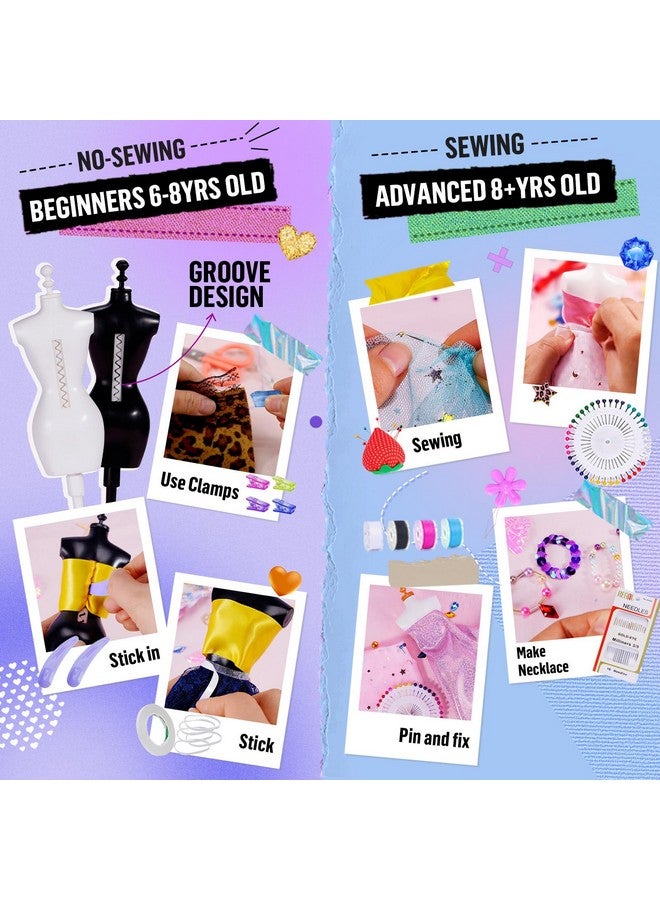 ون تو فور مجموعة تصميم الأزياء للبنات من وان تو فور، 800+ قطعة، مع 6 عارضات أزياء - مجموعة أدوات فنية وحرفية - مجموعة خياطة للأطفال من سن 8 إلى 12 عامًا - هدية للبنات من سن 6 إلى 12 عامًا - هدايا عيد الميلاد للفتيات المراهقات - Image 4