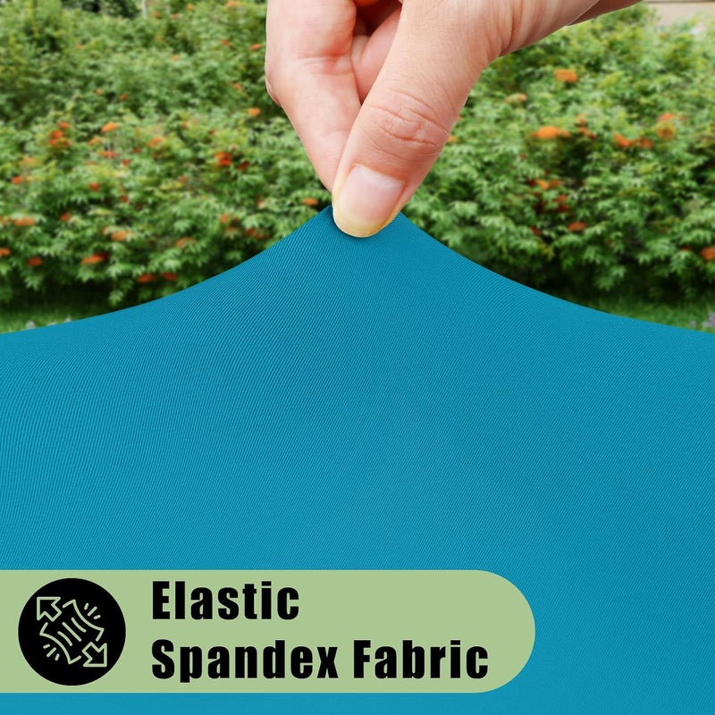 misaya 2 Packs Round Spandex Tablecloths, Stretch Elastic Tablecloth Cover Fitted for 36"-44" Round Tables, Waterproof Polyester Washable Table Cloth for Dining, Party, Outdoor and Indoor, Turquoise - Image 3