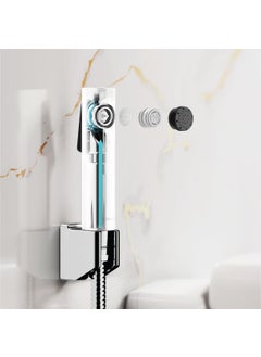 Kohler Kohler Cuff Health Faucet for Bathroom - White Body with Black Accents - Premium Jet Spray for Toilet with Hose and Holder - Superior Performance in Low Water Pressure - Easy Grip Design 98100IN-0  - Image 4