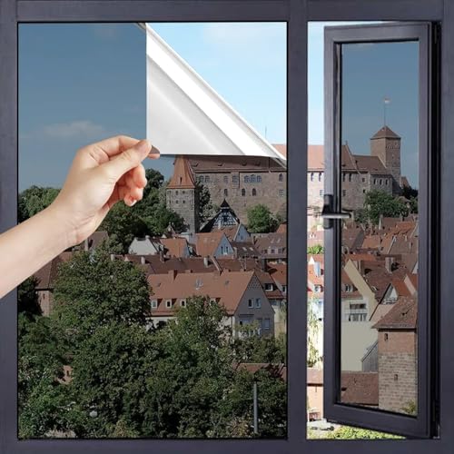 ERATO Silver Window Mirror Film Daytime Privacy Heat Control Reflective Glass Covering Anti UV Solar Static Cling House Tint (Silver Window Tint Film, 20 x 100 Inch) - Image 2