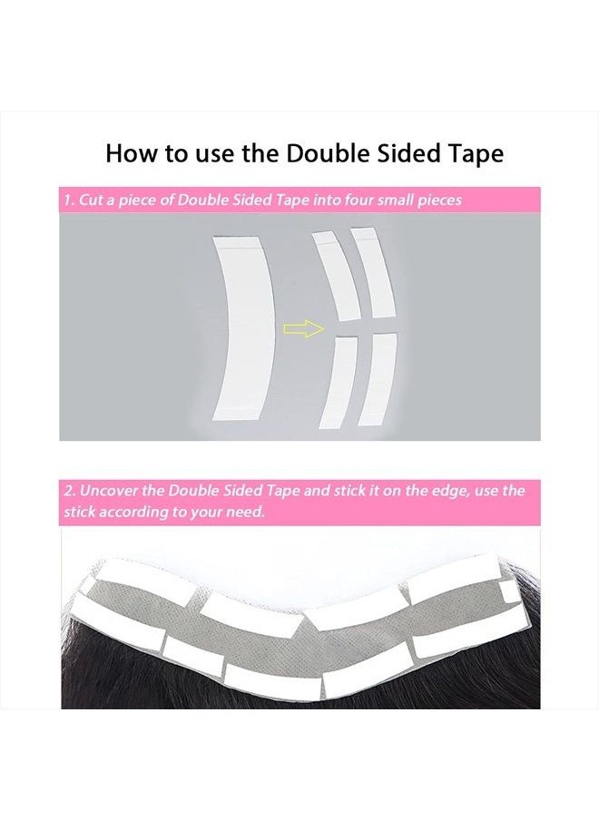 Meiverah - Frontal Hairpiece for Women Natural Black Hair Extension Hairline Loss Straight Tape in Human Hair Toppers Replacement Toupee (0.78"x6.3", hair length:10", Natural Black) - Image 1