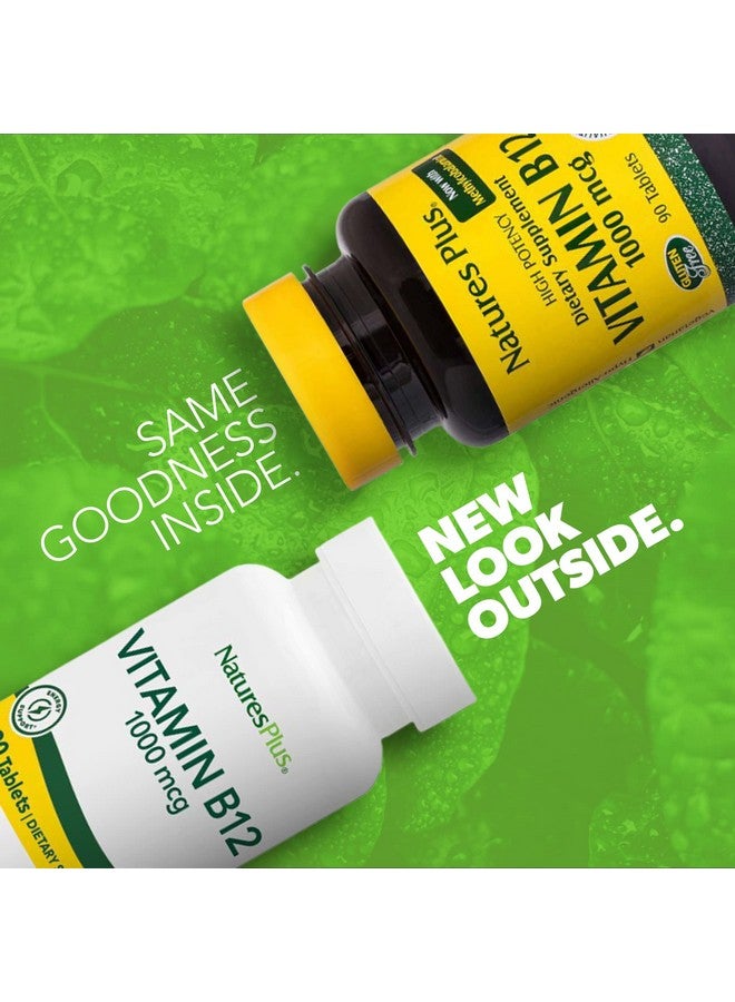 Natures Plus NaturesPlus Vitamin B12 (Methylcobalamin) - 1000 mcg, 90 Vegetarian Tablets - High Potency Red Blood Cell Support - Natural Energy Booster, Promotes Overall Health - Gluten-Free - 90 Servings - Image 2