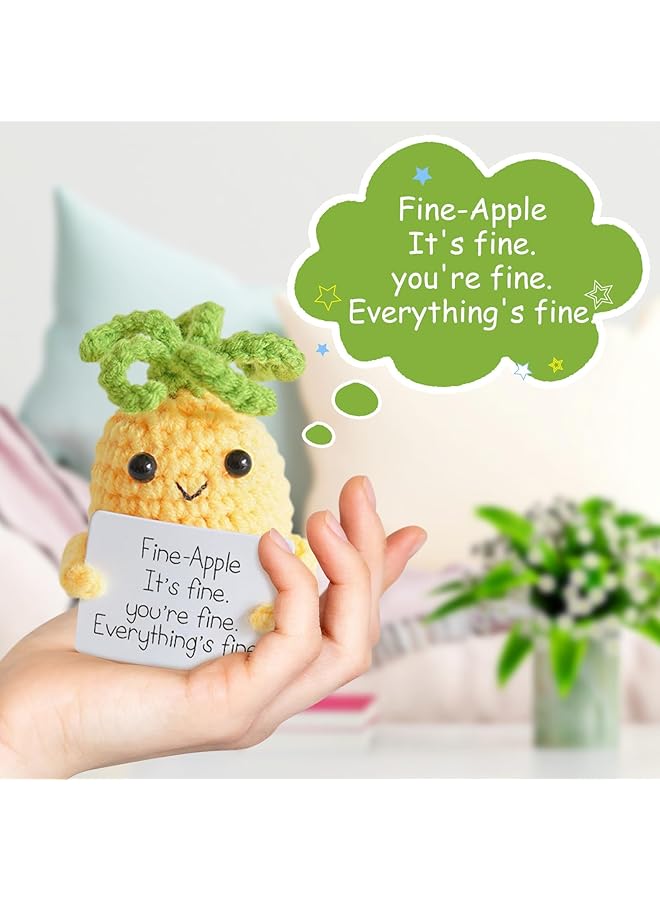 erorex 3Pcs Cucumber Knitting Doll Stress Relief Toy Crochet Pickle Doll Emotional Support Ornament Funny Crochet Gift Encouragement Crochet Toy Amigurumi Pickle Doll With Positive Affirmation Card - Image 2