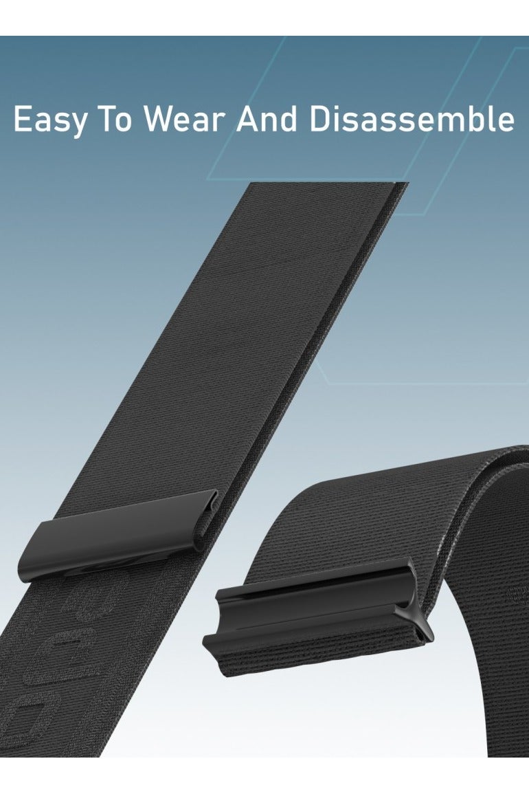 Moxedo Fit-Weave Nylon Braided Band Adjustable Replacement Strap Breathable Nylon and Odor Resistant Health and Fitness Tracker Compatible for Whoop 5.0 - Black - Image 2