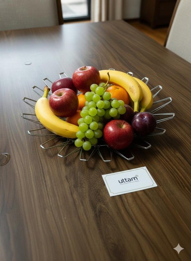 Uttam Multi-Purpose Foldable Wire Basket, Stainless Steel, Kitchen Strainer, Steamer, Deep Fryer, Decorative Serving Bowl, Fruit Basket, Vegetable Basket. - Image 5