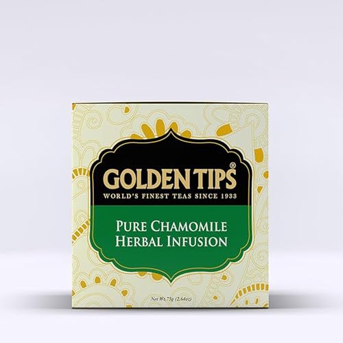 Golden Tips Chamomile Herbal Infusion Tea, Calming & Aromatic Loose Leaf Herbal Tea in Elegant Box Packaging, Perfect for Relaxation & Well-Being (75 Gram - 37 Cups) - Image 1