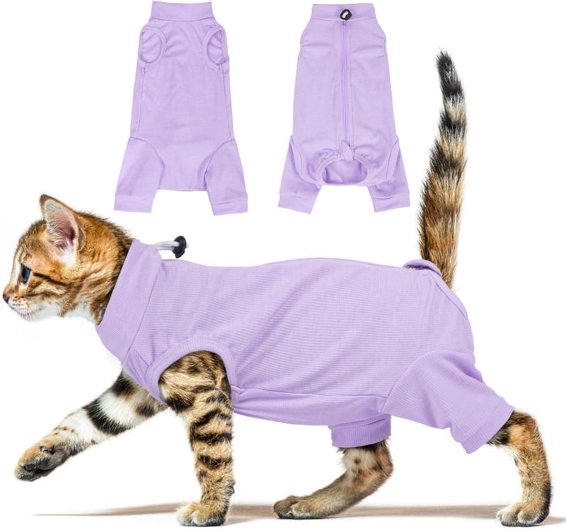 ADNIKIA Cat Recovery Suit with Hind Legs, Breathable Onesie After Surgery Female for Abdominal Wounds or Skin Diseases, Anti-Licking Full Body Pet Surgical Pajamas, E-Collar Alternative Wear - Image 1