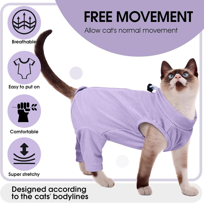 ADNIKIA Cat Recovery Suit with Hind Legs, Breathable Onesie After Surgery Female for Abdominal Wounds or Skin Diseases, Anti-Licking Full Body Pet Surgical Pajamas, E-Collar Alternative Wear - Image 3