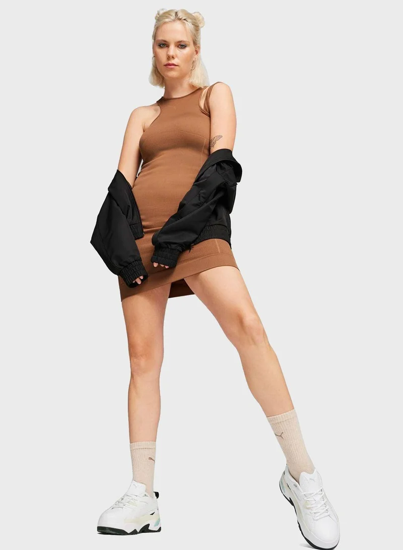 PUMA  Ribbed Racerback Dress for Women | Best Price UAE