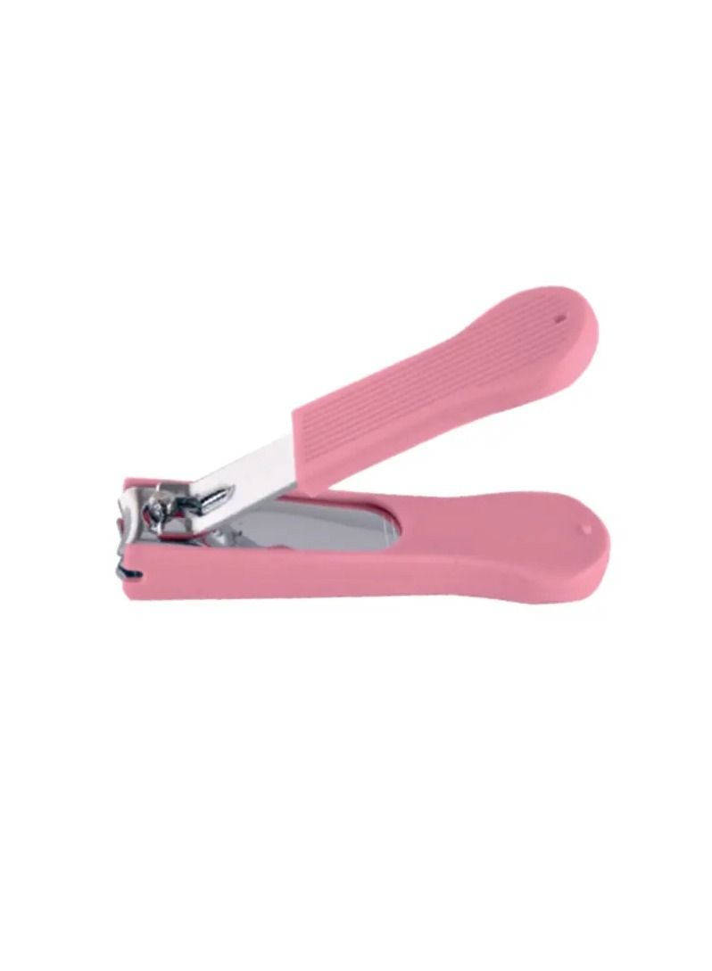 Pritty Baby Nail Clipper with Splinter Catcher – Safe & Easy Nail Trimming, PINK - Image 1