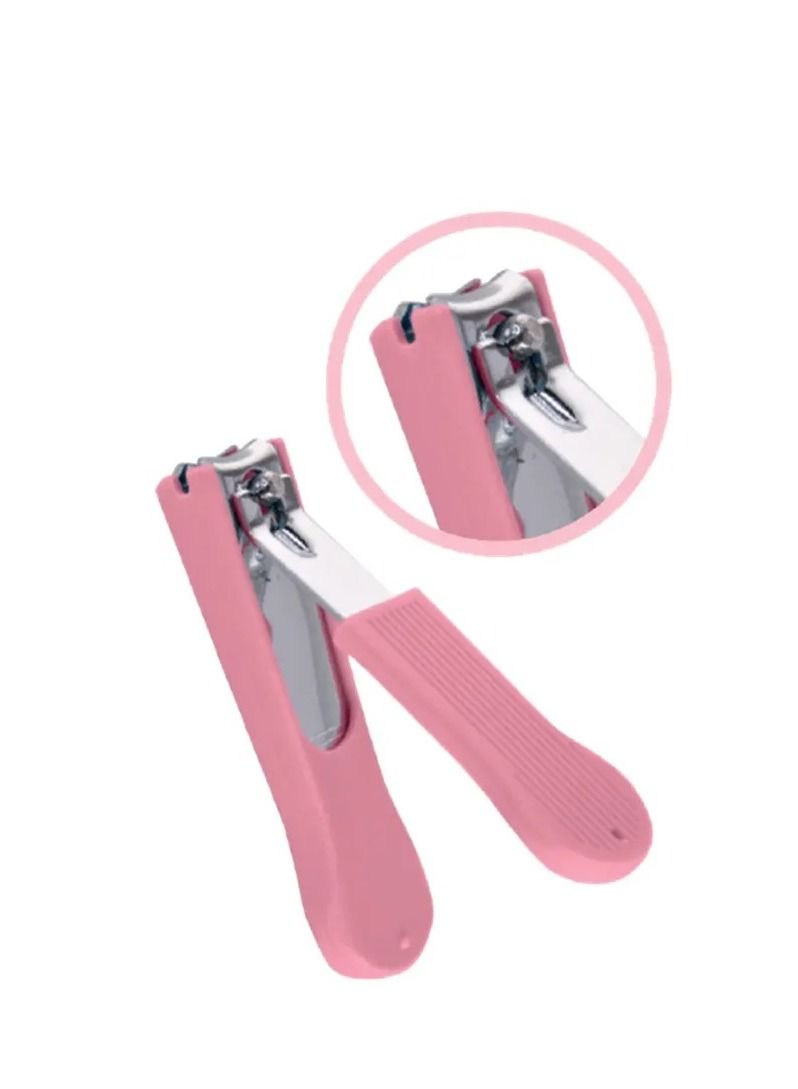 Pritty Baby Nail Clipper with Splinter Catcher – Safe & Easy Nail Trimming, PINK - Image 2
