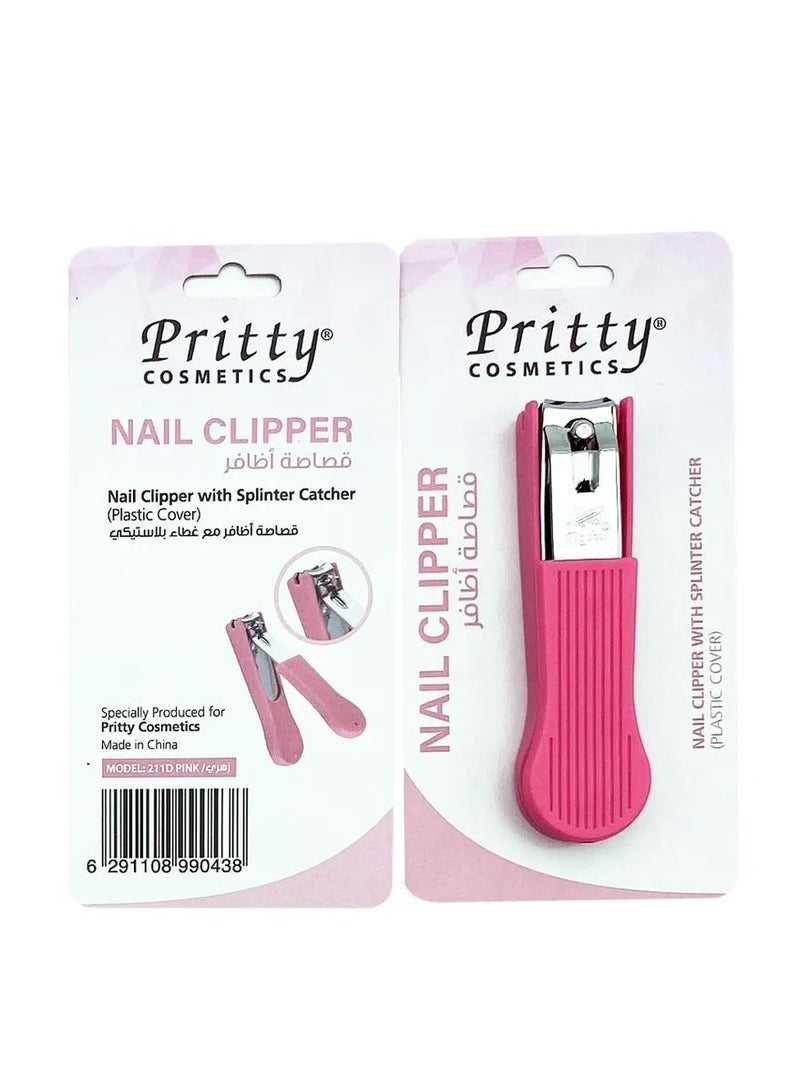 Pritty Baby Nail Clipper with Splinter Catcher – Safe & Easy Nail Trimming, PINK - Image 3