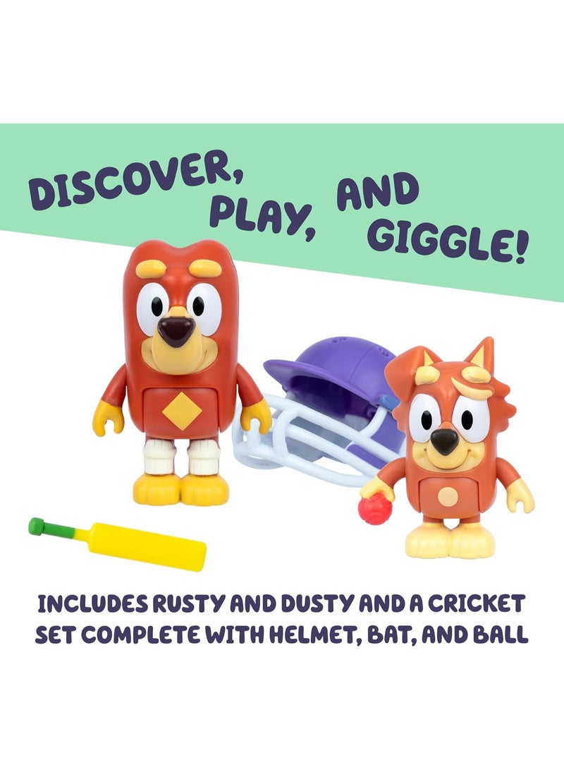 Bluey S14 Figure 2 Pack Cricket Themed Figures with Moving Arms & Helmet and Bat Accessories19197 - Image 5