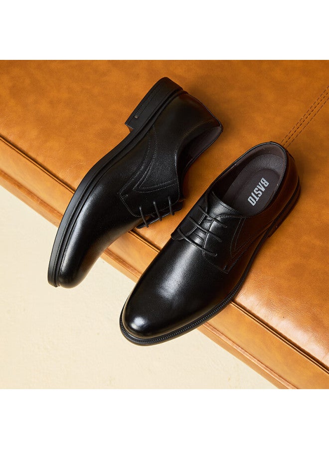 Basto Commuter Business Leather Shoes Comfortable Cowhide Men's Dress Shoes Wedding Shoes 25002am5 Black Size 41 - Image 1