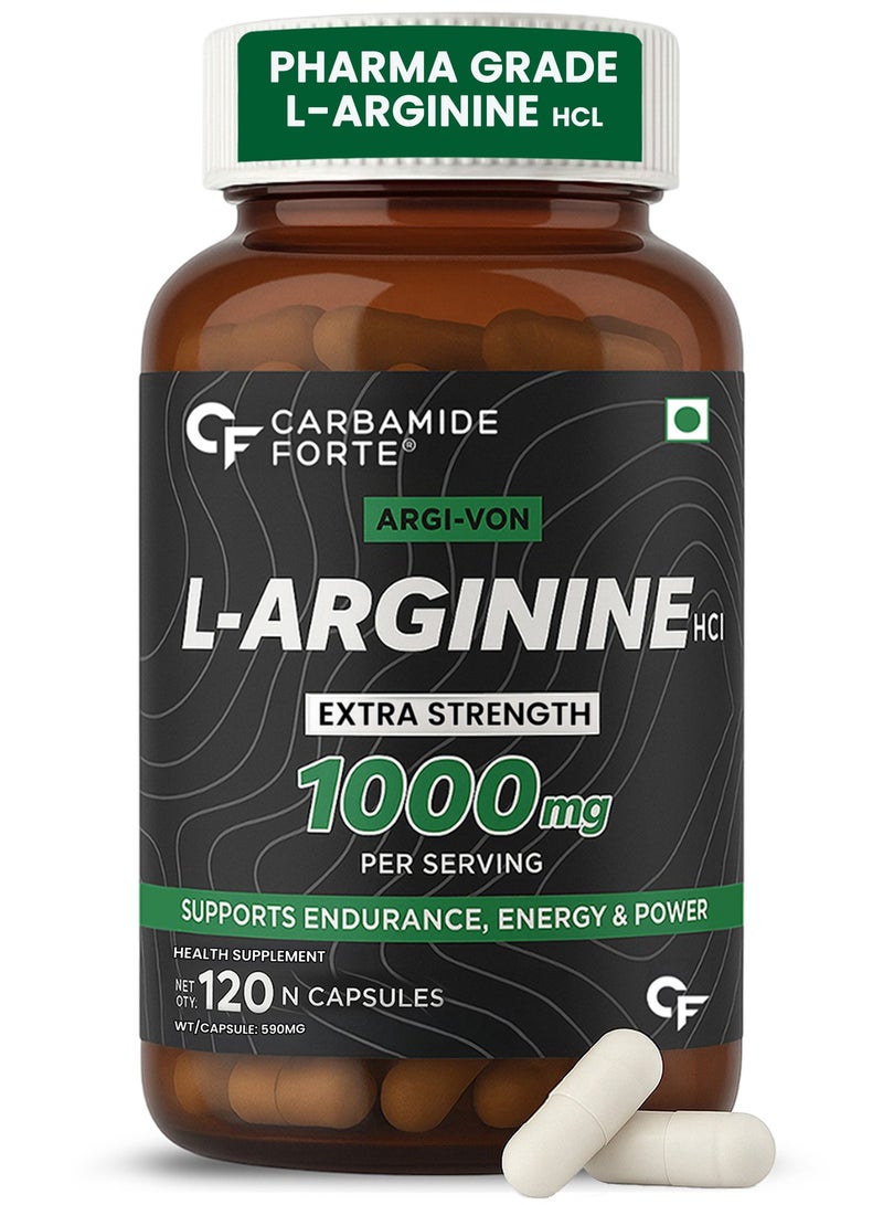 CARBAMIDE FORTE L Arginine 1000Mg Supplement Per Serving 120 Veg Capsules Wt/Capsule 590Mg - Image 1