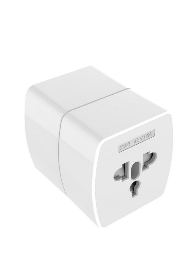 LDNIO Z4 Universal Plug Adapter ABS VO With UK/EU/US/AU Pin & 2 Universal Socket (6A) - White  - Image 1