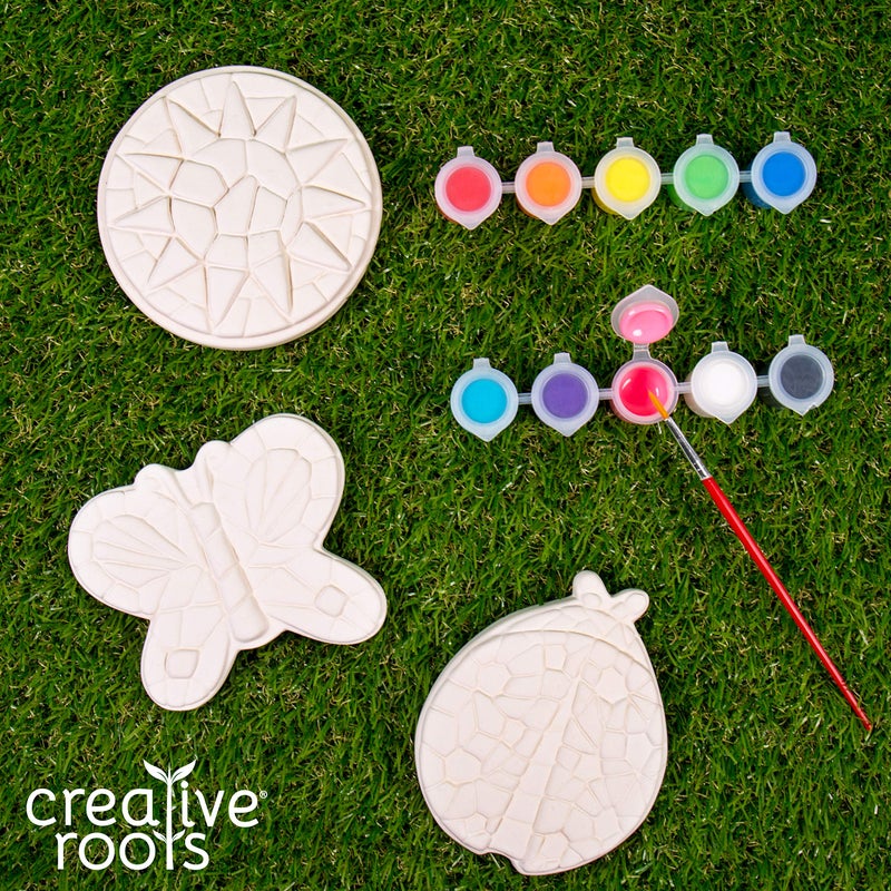 Creative Roots Paint Your Own Butterfly, Ladybug & Sun Stepping Stone by Horizon Group USA, 1 box of 3 count - Image 3