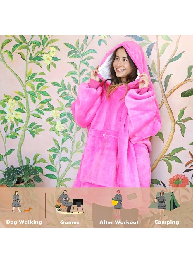 Tirrinia Tirrinia Oversized Blanket Hoodie, Wearable Fluffy Sherpa Blanket, Cozy Sweatshirt Blanket Gift for Adult Women Men Girlfriend - Image 3