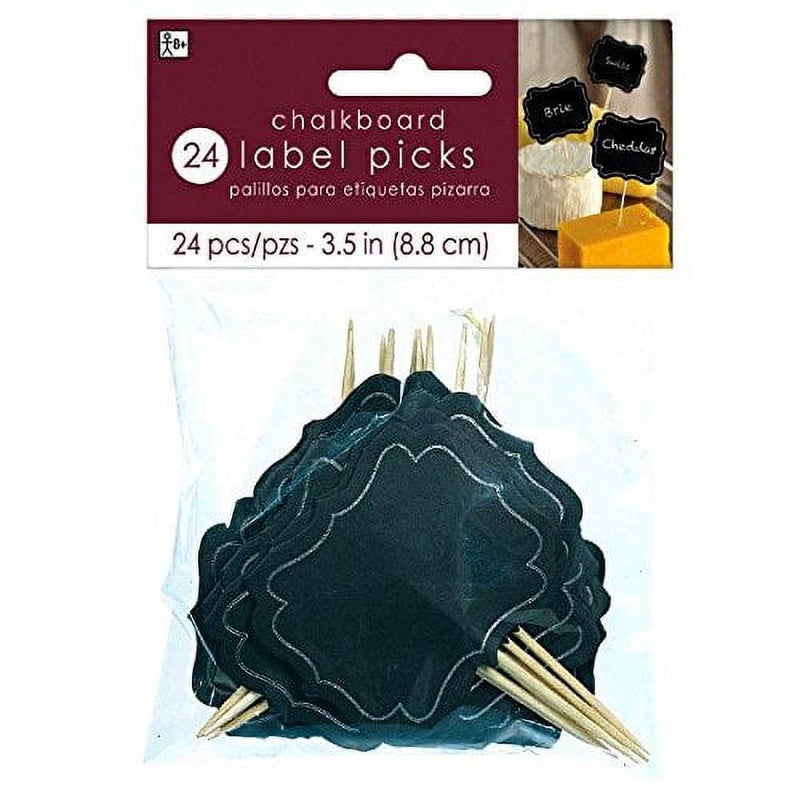 Amscan Chalkboard Picks  Black 35 24 Ct