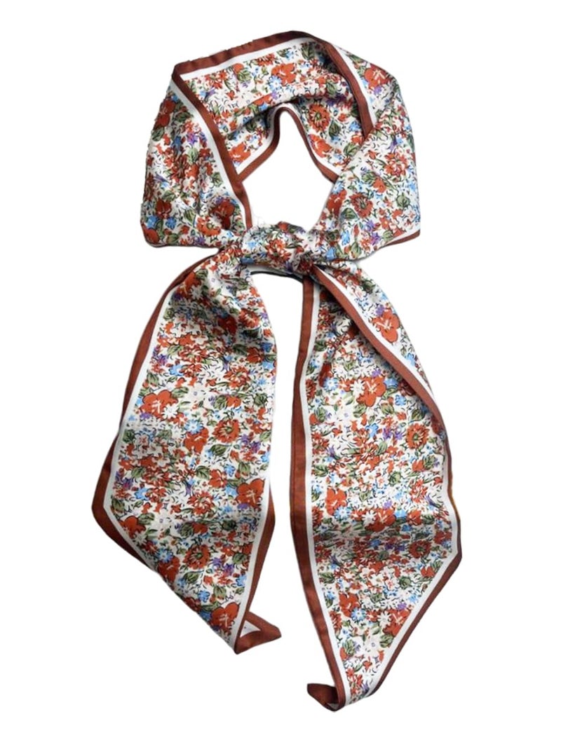 Julunar Hair Scarf for Women Silky Long Neck Head Scarves Purse Bag Scarfs for Handbag Satin Headscarf - Image 1