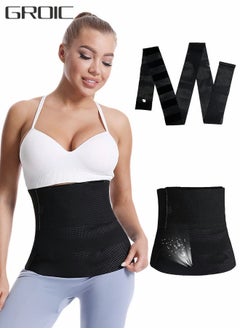 Waist Trainer for Women Waist Trimmer Lower Belly Fat Waist Wrap with Tightness Adjustable & Non-Slip, Invisible Tummy Bandage Wrap Waist M