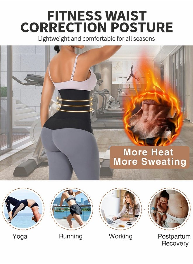 GROIC - Waist Trainer for Women Waist Trimmer Lower Belly Fat Waist Wrap with Tightness Adjustable & Non-Slip, Invisible Tummy Bandage Wrap Waist M - Image 1
