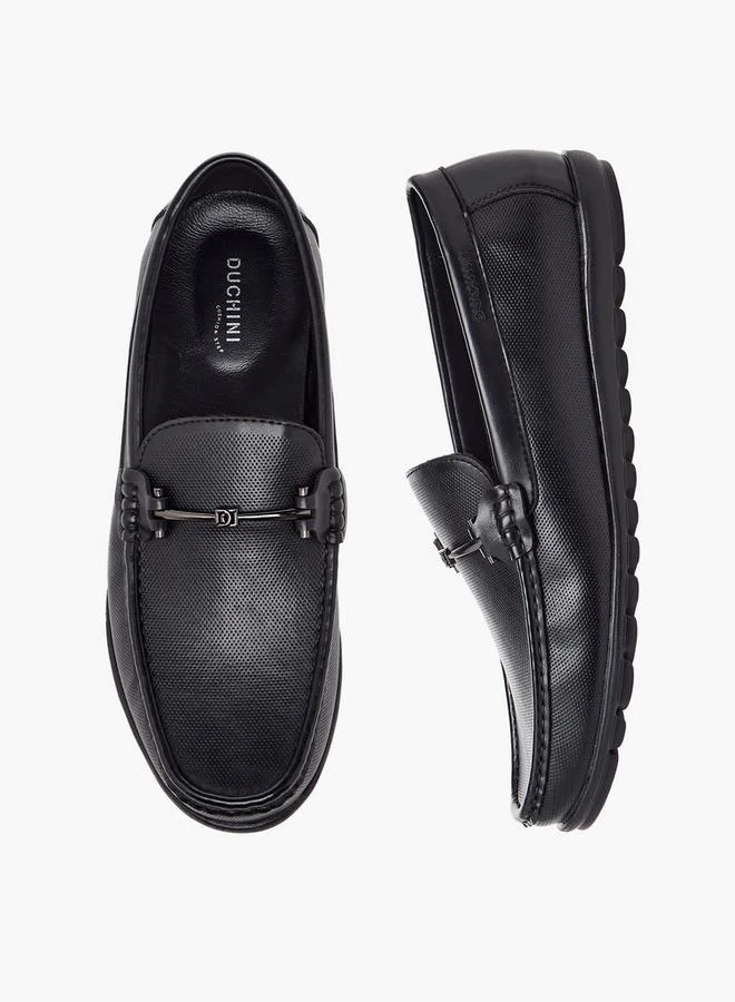 دوتشيني Men Textured Slip-On Loafers