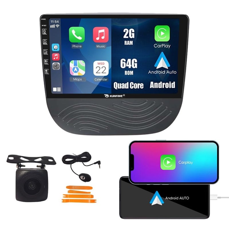Generic Kunfine CarPlay Android Auto Navigation Stereo GPS Radio Reverse Camera Display 9" IPS Touchscreen Headunit Tablet Pad Media Player for Chevrolet Malibu XL 2016-2018, if Applicable Quad Core 2G+64G  - Image 1
