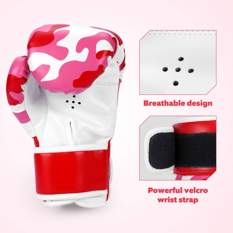 KUYOU Kids Boxing Gloves, Boxing Gloves for Children 3-9 Youth Boys Girls Toddler PU Cartoon Sparring Training Boxing Gloves for Punching Bag, Kickboxing, Muay Thai, MMA (Red) - Image 4