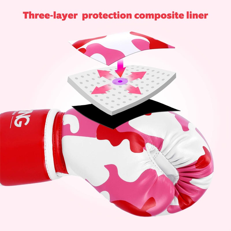 KUYOU Kids Boxing Gloves, Boxing Gloves for Children 3-9 Youth Boys Girls Toddler PU Cartoon Sparring Training Boxing Gloves for Punching Bag, Kickboxing, Muay Thai, MMA (Red) - Image 5