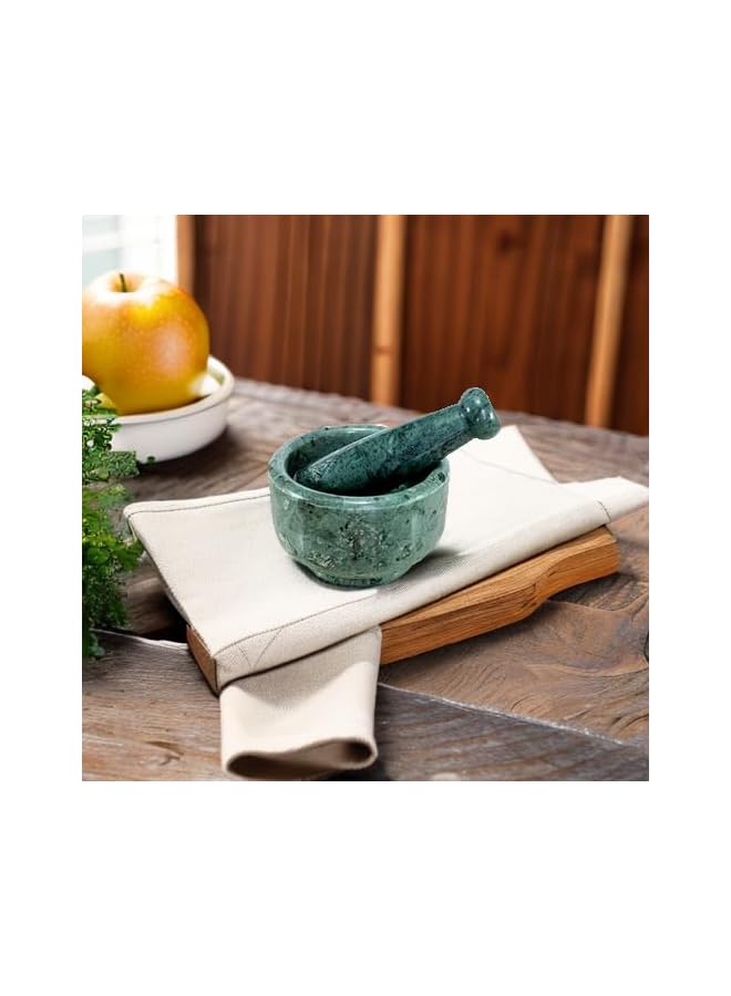S-TOP 5" Diameter Natural Stone Mortar And Pestle Set As Spice Grinder, Medicine Masher - Okhli & Musal - Image 3
