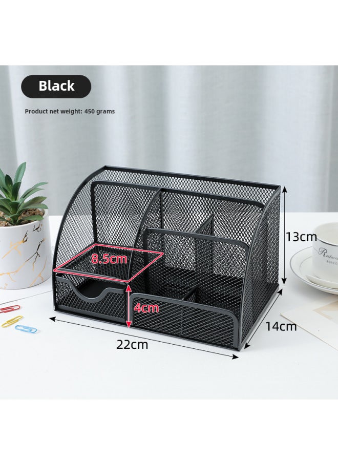 pincai Multi-grid Metal Creative Pen Holder Pen Barrel Multi-functional Office Stationery Storage Drawer Desktop Storage Box - Image 1