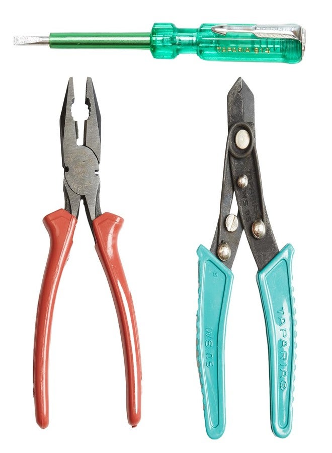Taparia TK003 1621-6, 814, WS05 Screwdriver Tester, Wire Stripper, Combination Plier 6" Set
