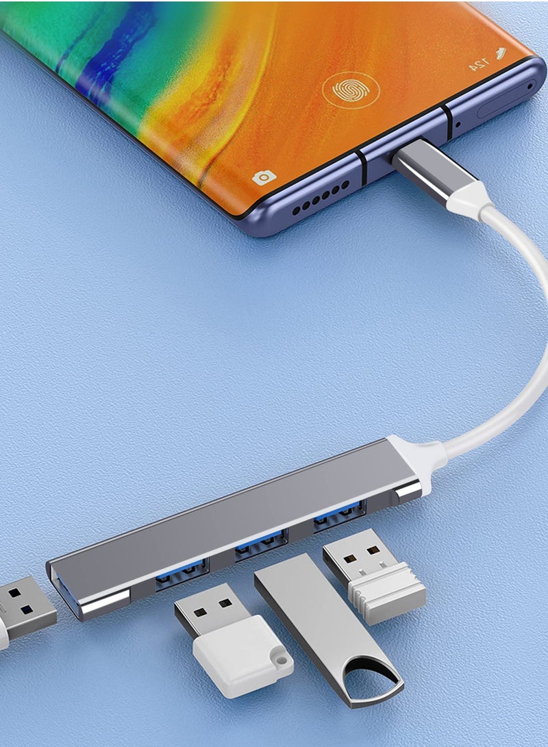 Excefore USB 3.0 Hub, Splitter Mini C Hub Extensions, Ultra-Slim Data for MacBook Pro/Air 2023, iMac, Surface Pro, XPS, PS5, PC, USB Flash Drive,Mobile HDD (Grey C) - Image 2