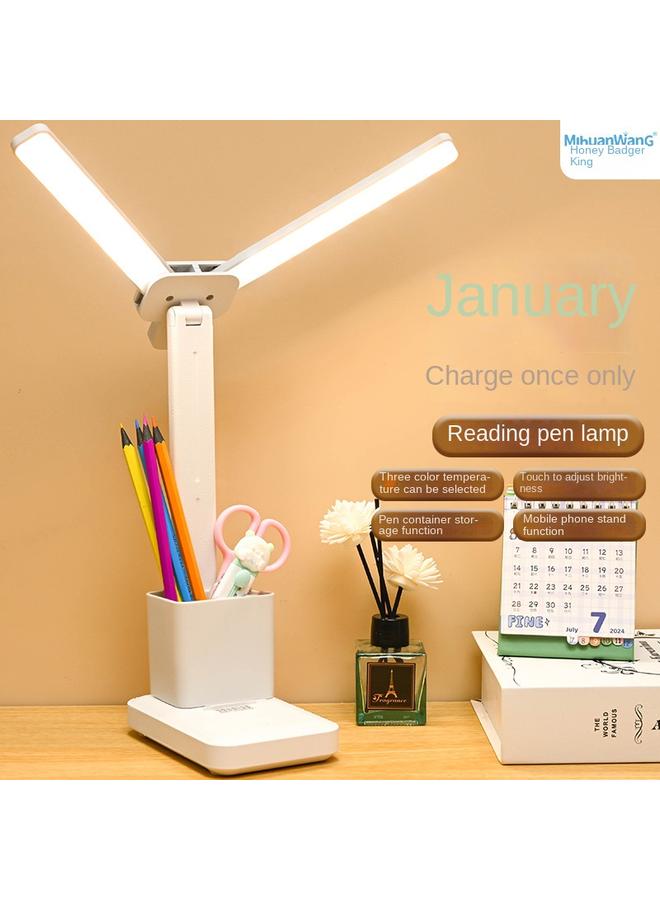 Bluejw LED Eye Protection Desk Lamp Touch Dimming Color Desk Student Dormitory Plug-in Learning Children's Bedroom Bedside Lamp - Image 2