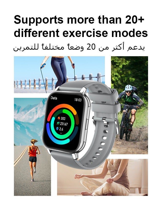 وابيك العلامة التجارية الكورية الجنوبية P5S ذكي ووتش ، ووتش الأعمال الذكية ، والمياه واقية من اللياقة البدنية ووتش ، بلوتوث المكالمات ، الرجال ووتش الذكية ، سبائك الزنك فراغ الطلاء ، ورصد معدل ضربات القلب ، السيدات ووتش الذكية الفضة - Image 4