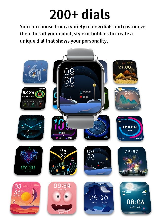 وابيك العلامة التجارية الكورية الجنوبية P5S ذكي ووتش ، ووتش الأعمال الذكية ، والمياه واقية من اللياقة البدنية ووتش ، بلوتوث المكالمات ، الرجال ووتش الذكية ، سبائك الزنك فراغ الطلاء ، ورصد معدل ضربات القلب ، السيدات ووتش الذكية الفضة - Image 5