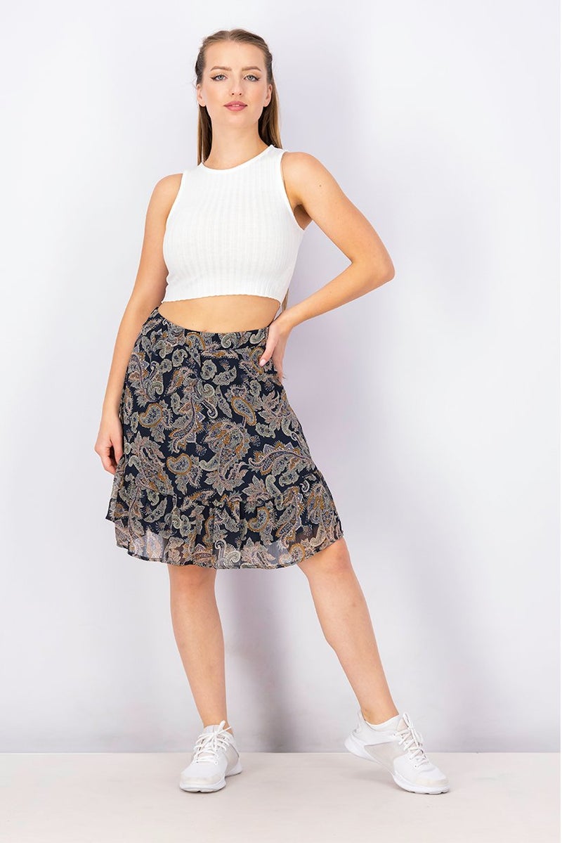 ESPRIT Women Allover Print Midi Skirt, Navy Combo - Image 3