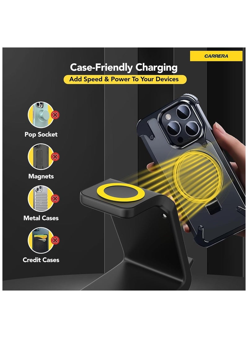 CARRERA 3 in 1 Wireless Charger Stand CWC-234, 15W Fast Charging for Phone, 5W for Earbud, 2.5W for Watch, Type C Cable Included, Multi-Device Compatible - Image 5