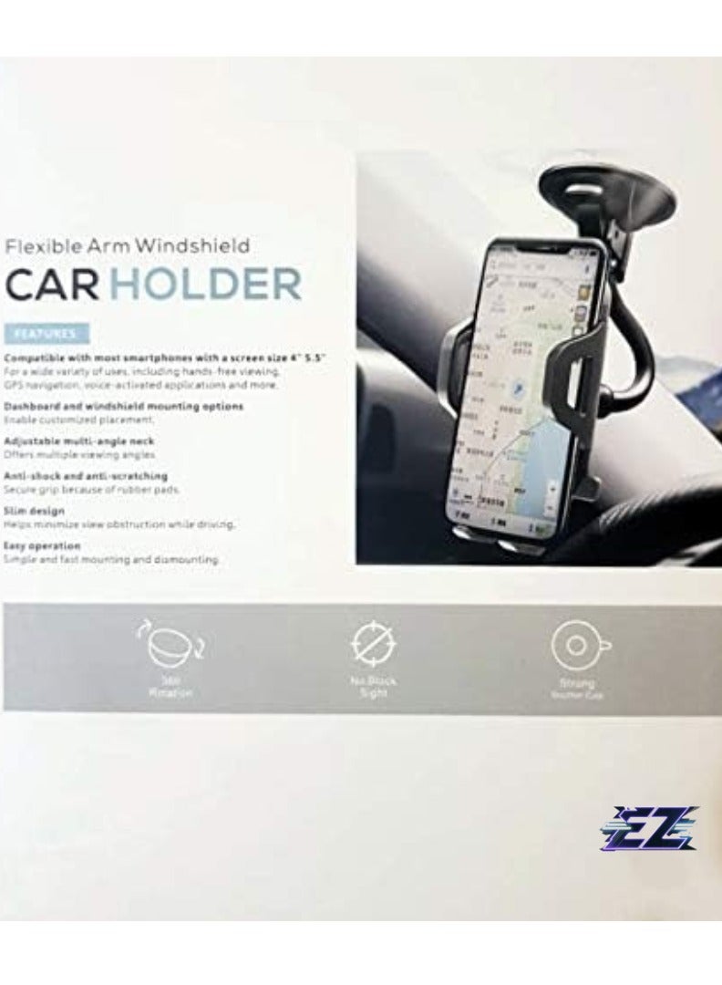 ELTRAZONE 360° Rotating Flexible Arm Car Phone Holder – Long Arm Windshield Mount for Ultimate Convenience - Image 2
