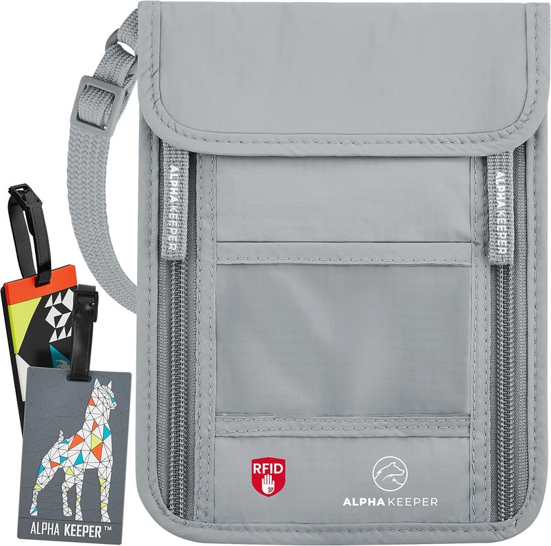Alpha Keeper Neck Wallet, Travel Pouch For Passport Holder And Documents, Travel Neck Wallet For Traveling Women. - Image 3