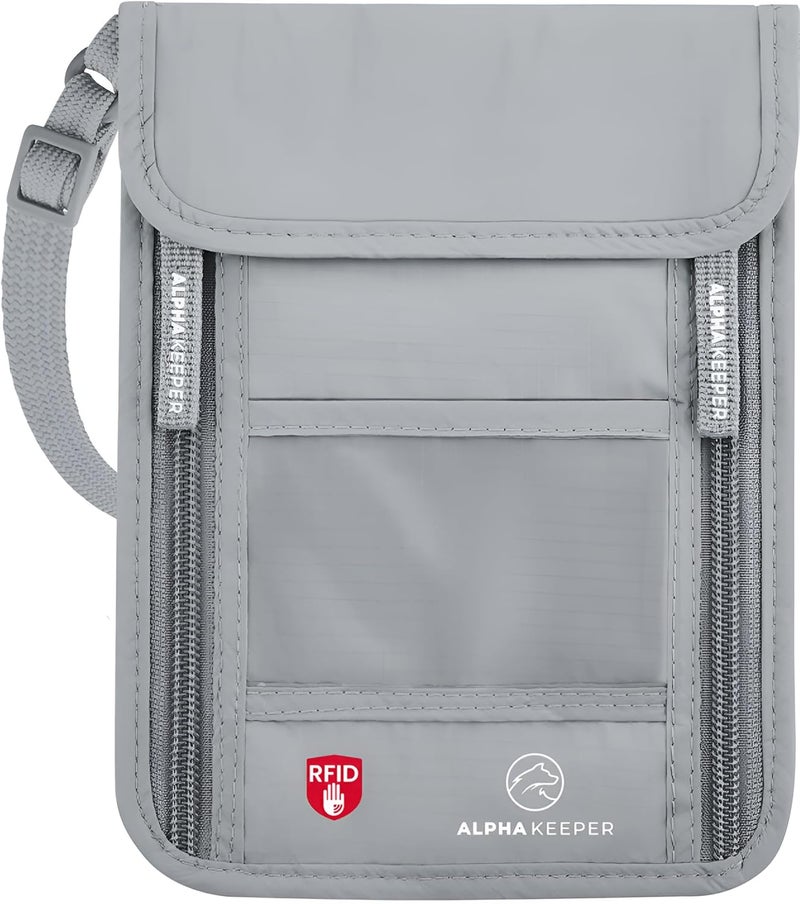 Alpha Keeper Neck Wallet, Travel Pouch For Passport Holder And Documents, Travel Neck Wallet For Traveling Women. - Image 1