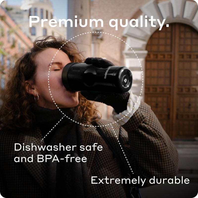BOBBER - 16 Oz Vacuum Insulated Stainless Steel Portable Travel Coffee Mug With 100% Leakproof Locked Lid (Black Coffee) - Image 5