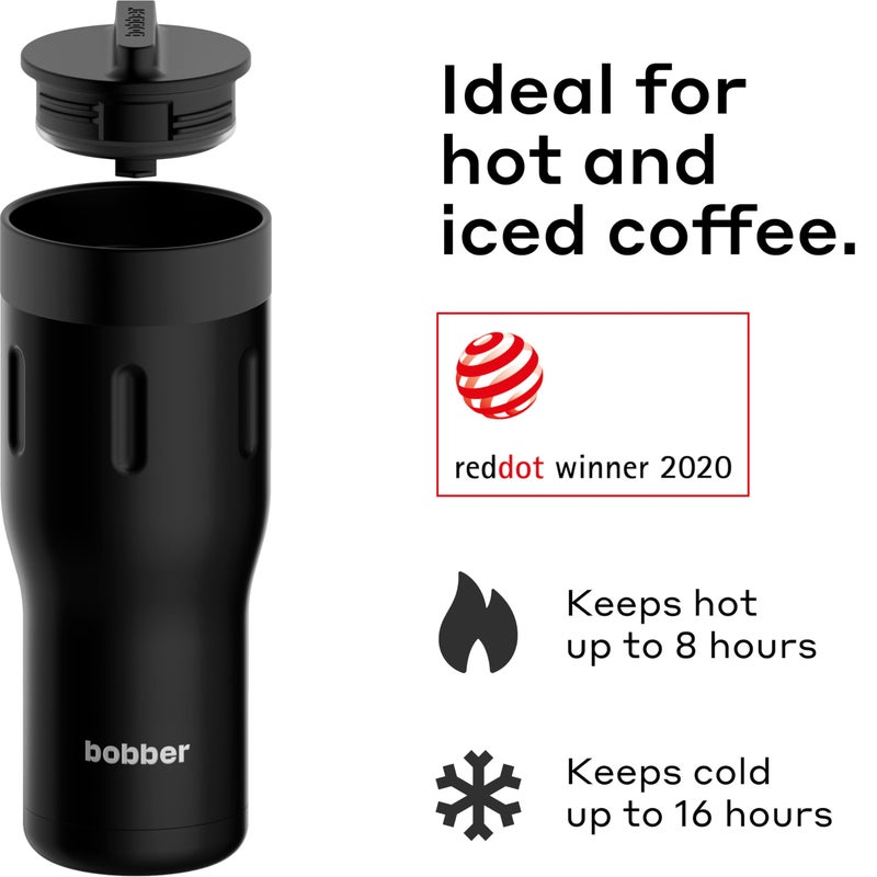 BOBBER - 16 Oz Vacuum Insulated Stainless Steel Portable Travel Coffee Mug With 100% Leakproof Locked Lid (Black Coffee) - Image 2